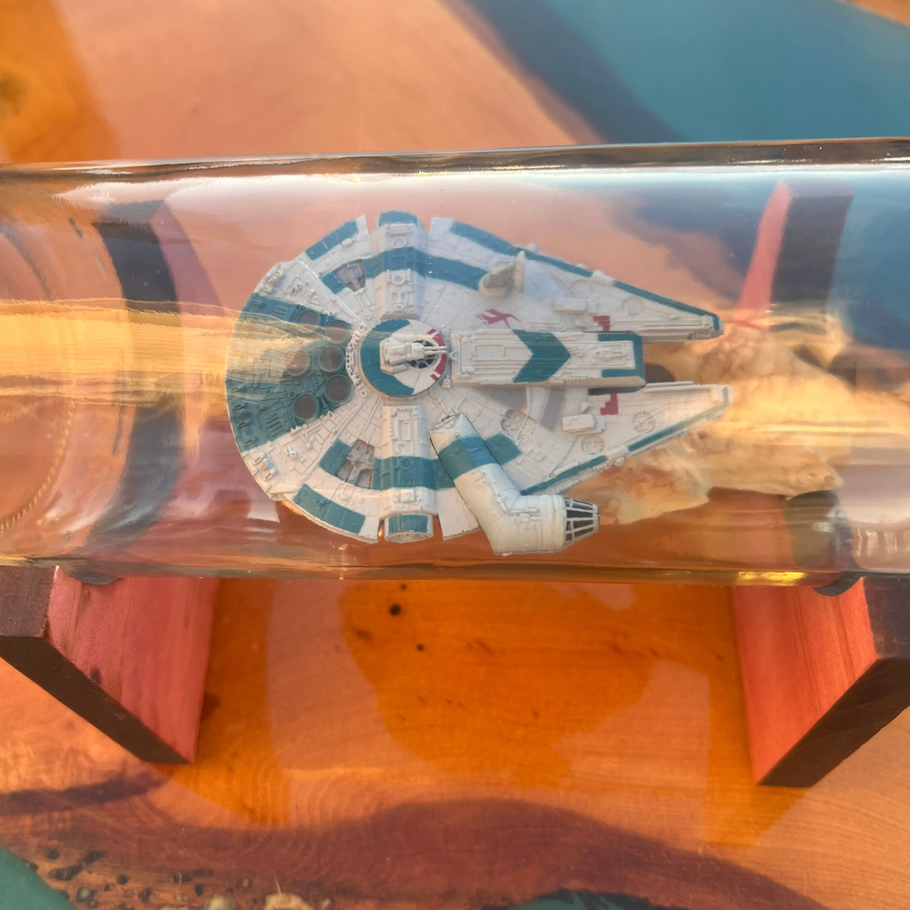 Star Wars Millenium Falcon YT-1300 in a Wine Bottle