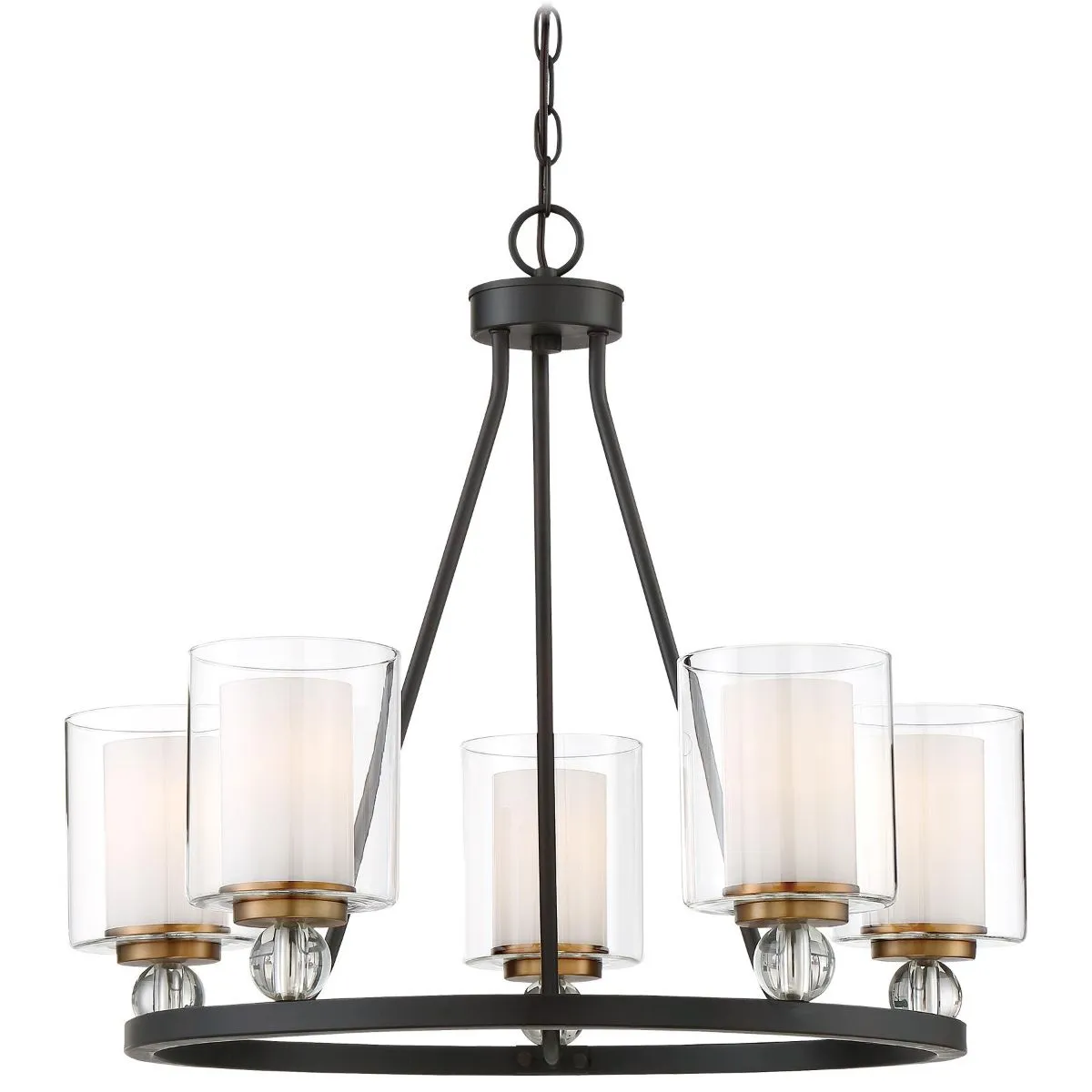 Studio 5 26 In. 5 Lights Chandelier Bronze & Brass Finish