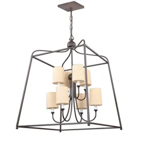 SYLVAN 8 LIGHT LANTERN CHANDELIER, DARK BRONZE