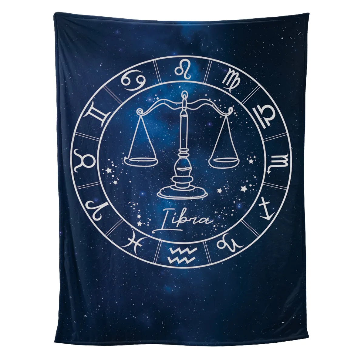 Teesdily | Libra Personalized Fleece Blanket With Name Horoscope Design Sherpa Blanket Zodiac Sign Constellation Astrology Adult Kid Birthday Gifts