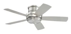 Tempo Hugger 44" 1-Light Ceiling Fan in Brushed Polished Nickel