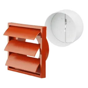 Terracotta Gravity Flap Air Vent & Back Draught Shutter 4 Inch