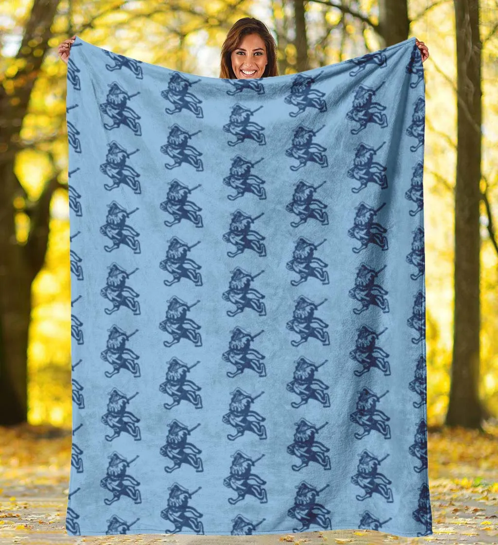 The Citadel, Vintage Marching Bulldog logo, Citadel Blue Blanket