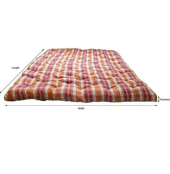 The Cozy HUB Quilted Soft Cotton Mattress, Checkered Pattern, 3 feet * 6 feet,