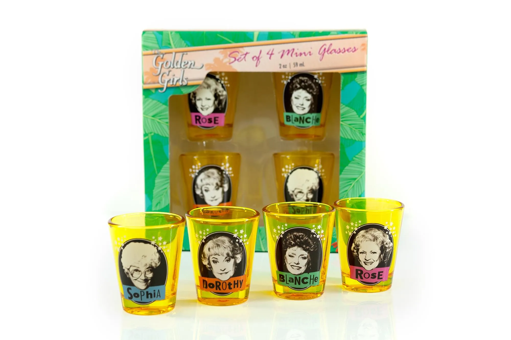 The Golden Girls 2-Ounce Yellow Mini Glasses | Set of 4