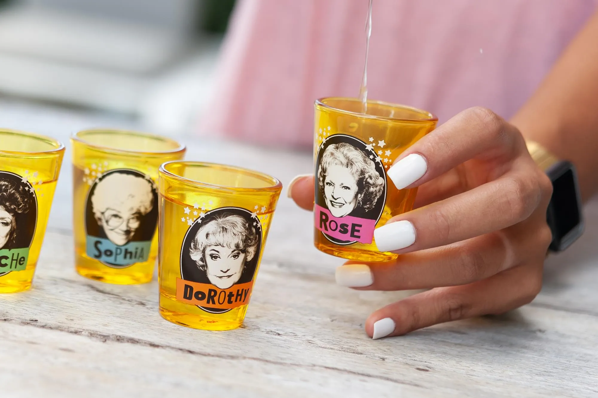 The Golden Girls 2-Ounce Yellow Mini Glasses | Set of 4