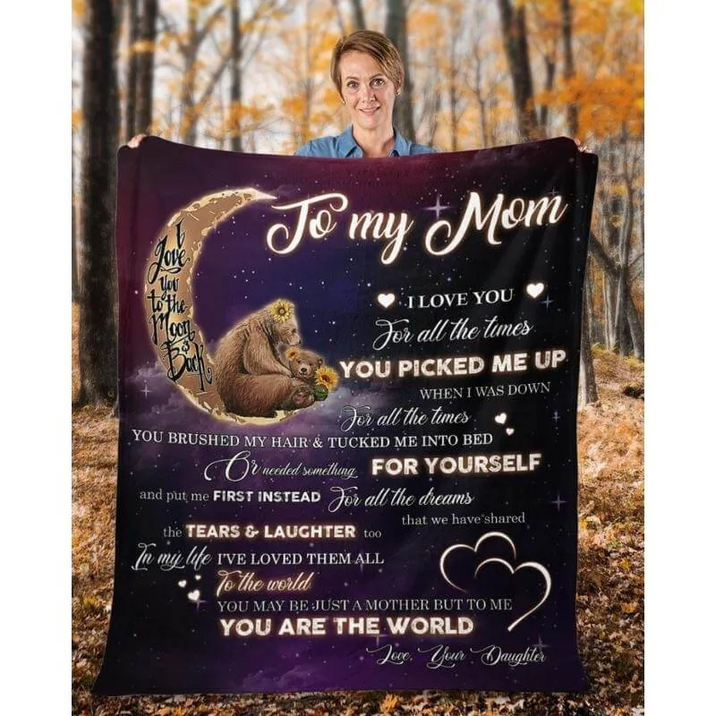 To My Mom - From Daughter - BearBlanket - A320 - Premium Blanket