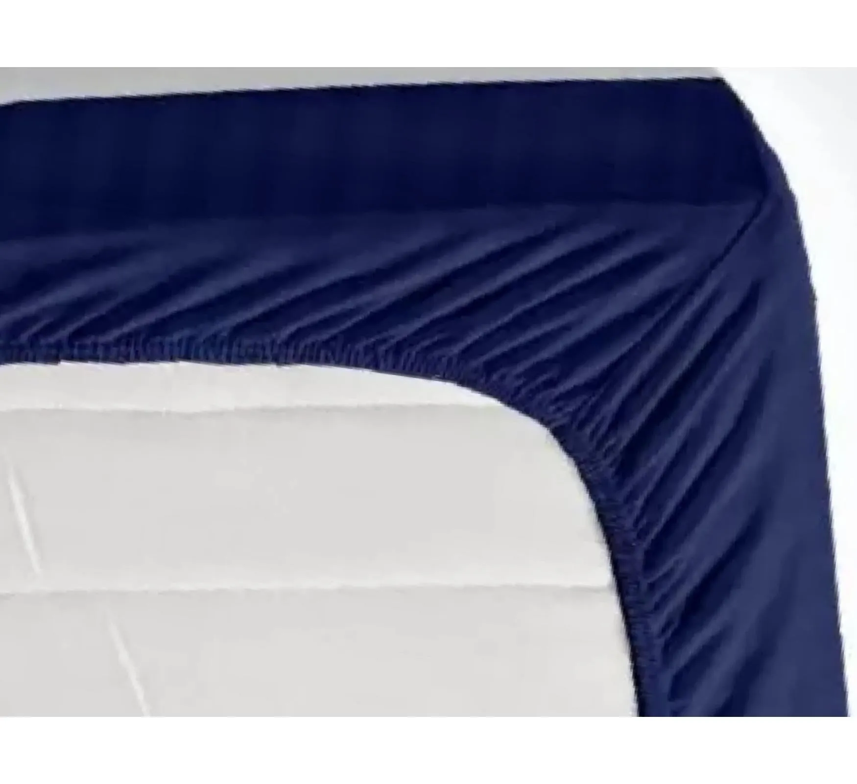 Tript Luxurious Elastic Fitted Glace Cotton King Size (78x72 inches Upto 6 Inches) bedsheet with 2 Pillow Covers - 200TC Blue Striped