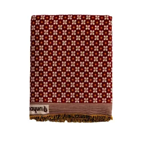 Varunavi Floral Solapur Chaddar Cotton AC Blanket Queen Size 90 in X 108 in (230 cm X 260 cm) (Maroon)