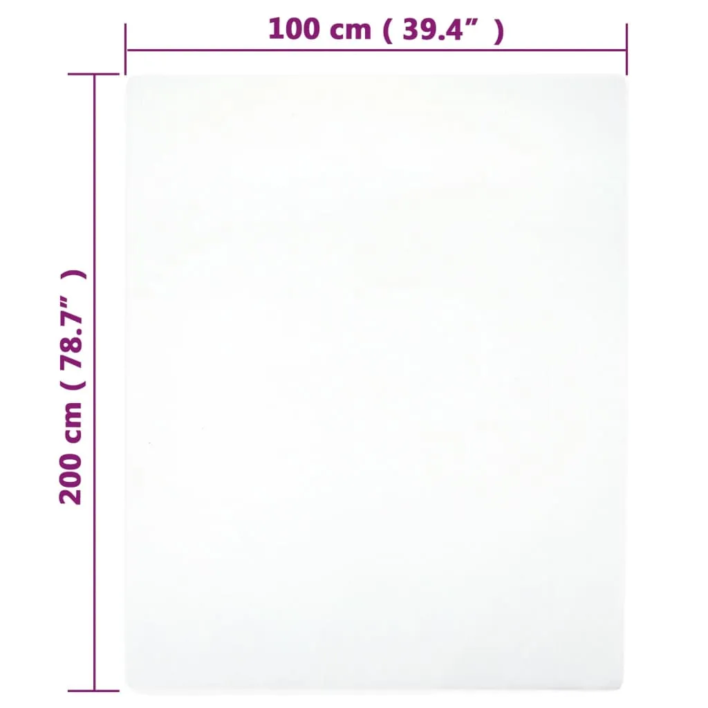 vidaXL Jersey Fitted Sheet White 100x200 cm Cotton