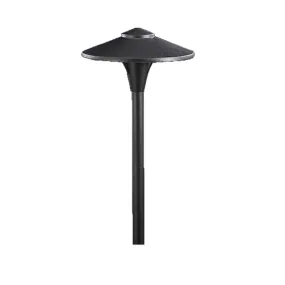 Vista Outdoor Lighting - PR-4704-B-NL - 4704 12-Volt LED Aluminum 7.5" Round Path Light, Black, No Lamp