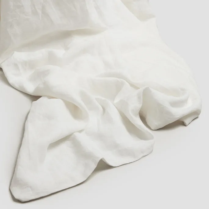 White 100% Linen Duvet Cover