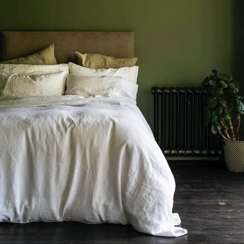 White 100% Linen Duvet Cover