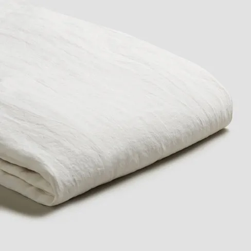 White 100% Linen Duvet Cover