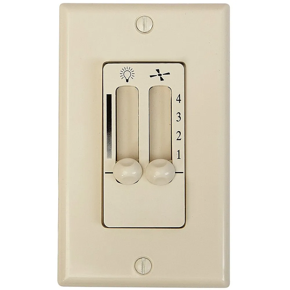 White 4 Speed Ceiling Fan Wall Control With Led Dimmer Light Switch  Wall