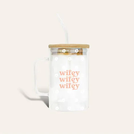 Wifey Square Glass Cup