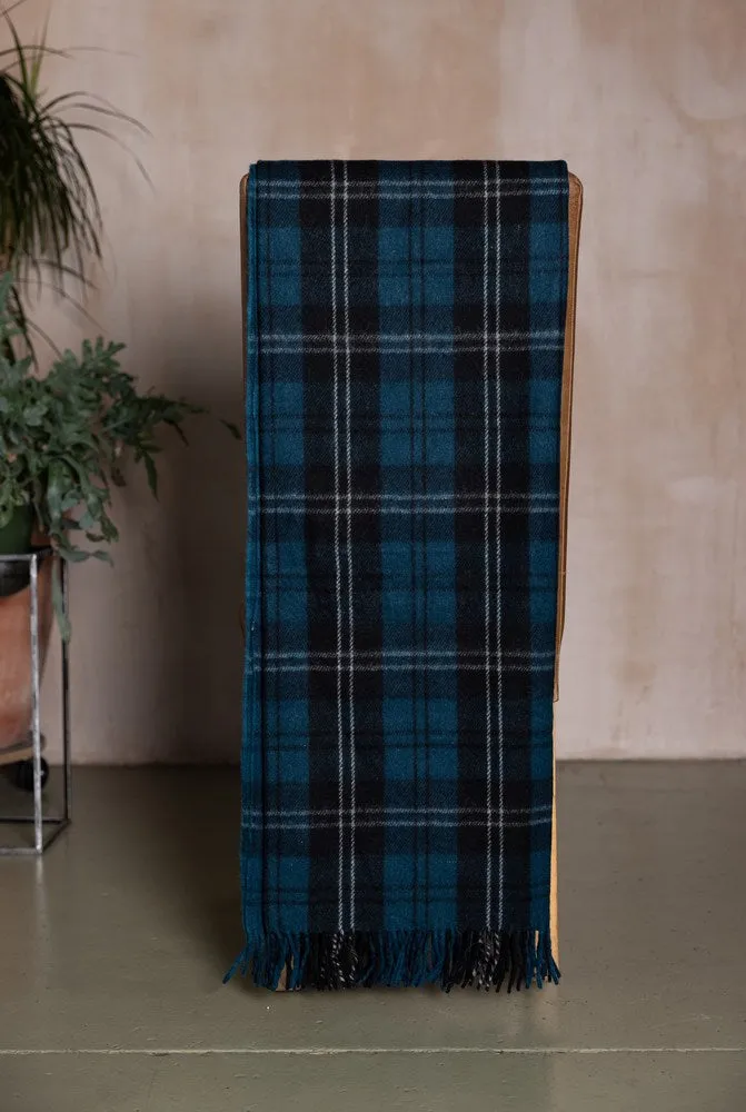 Wool Tartan Blanket - 60'' x 70'' - Ramsay Blue