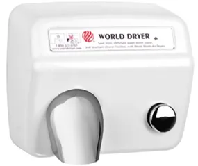 WORLD DRYER® A548-974 Model A Series Hand Dryer - Cast-Iron Cover with White Porcelain (50 Hz ONLY - NOT for use in North America)