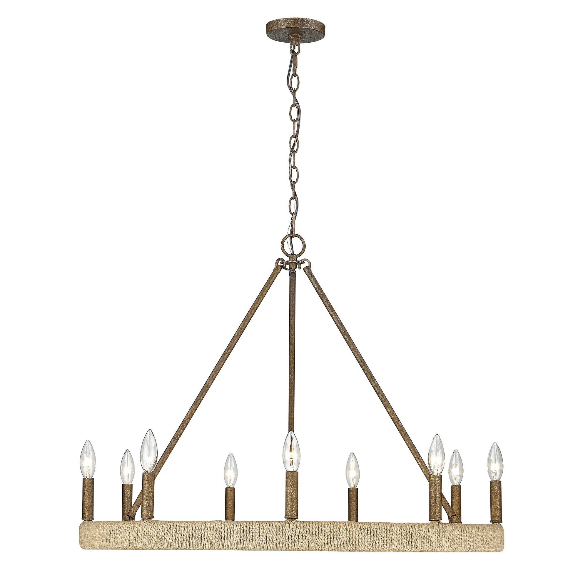 Yates 9 Light Chandelier in Burnished Chestnut