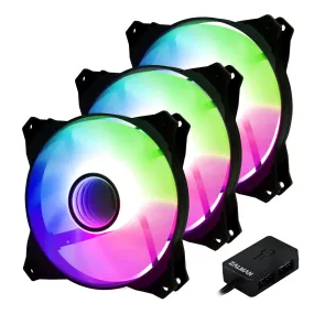 ZM-IF120 Infinity Mirror ARGB 120mm Case Fans, Includes ARGB Controller (3-Pack)