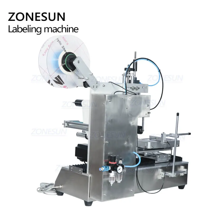 ZS-TB180 Semi-automatic Hand Sanitizer Perfume Glass Oval Square Flat Bottle Labeling Machines