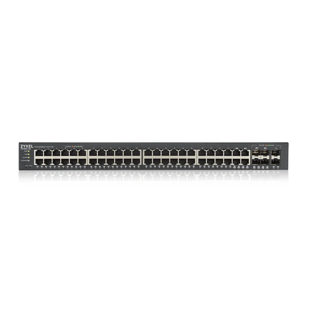 Zyxel Gs1920-48V2 - Switch - Smart - 48 X 10/100/1000   4 X Combo Gigabit Sfp   2 X Gigabit Sfp - Rack-Mountable